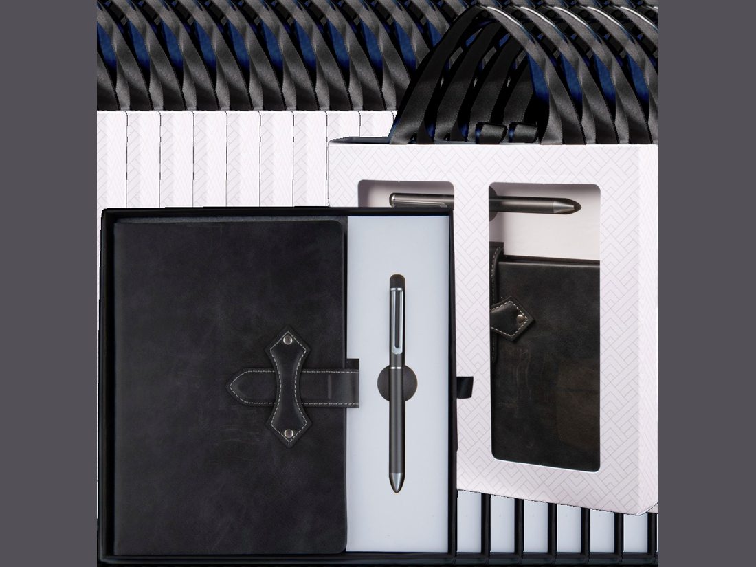 Classic Black Diary & Pen Set — corporate gift