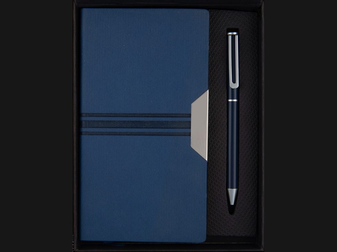 Cobalt Diary & Pen Gift Box — corporate gift