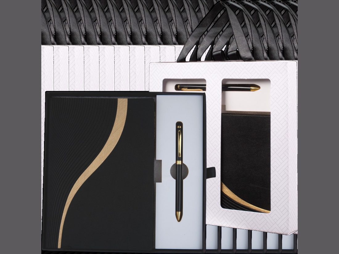 Gilded Wave Diary & Pen Set — corporate gift