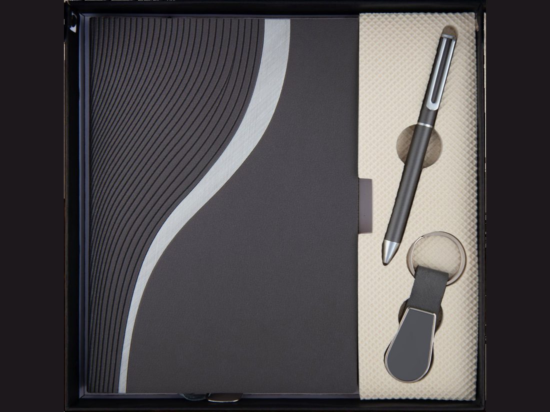 Graphite Trio — Diary, Pen & Keyring — corporate gift