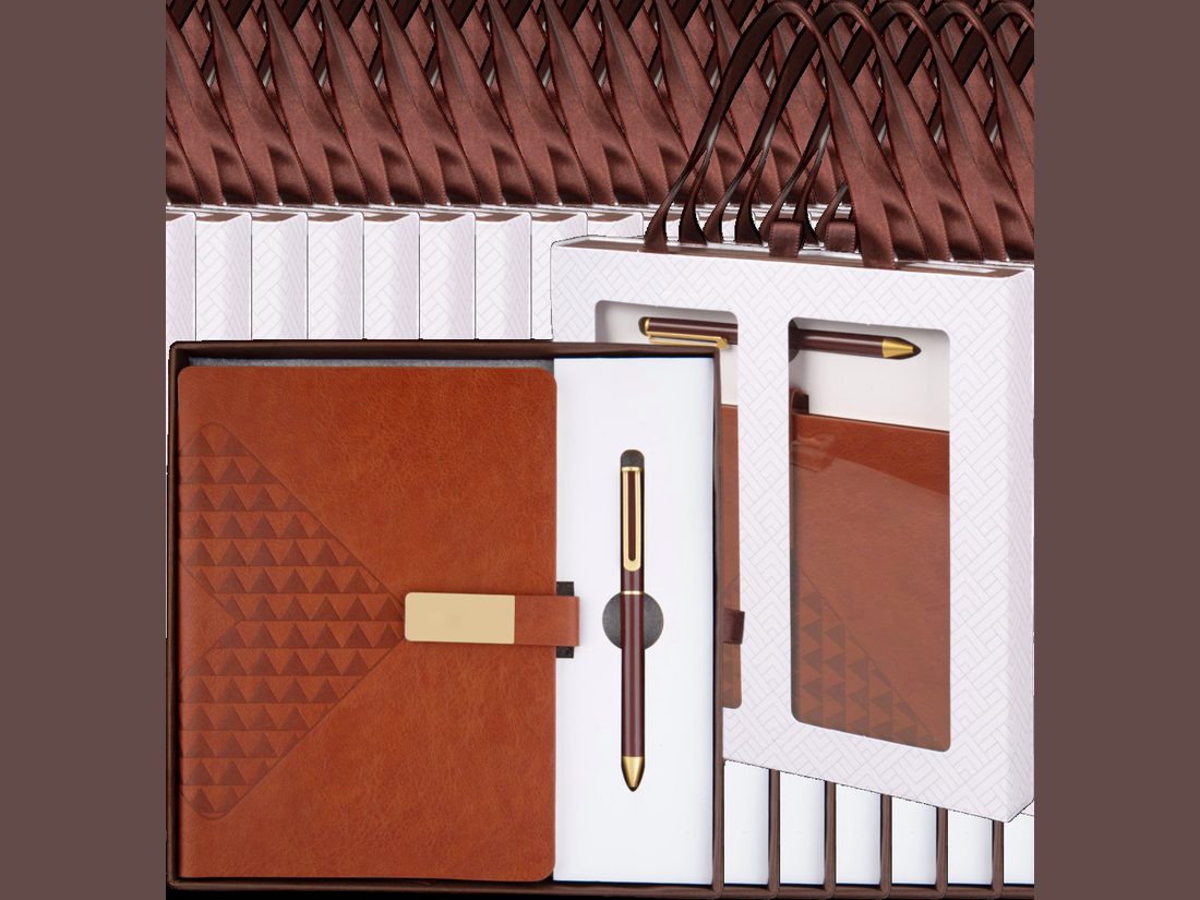 Russet Textured Diary & Pen Set — corporate gift